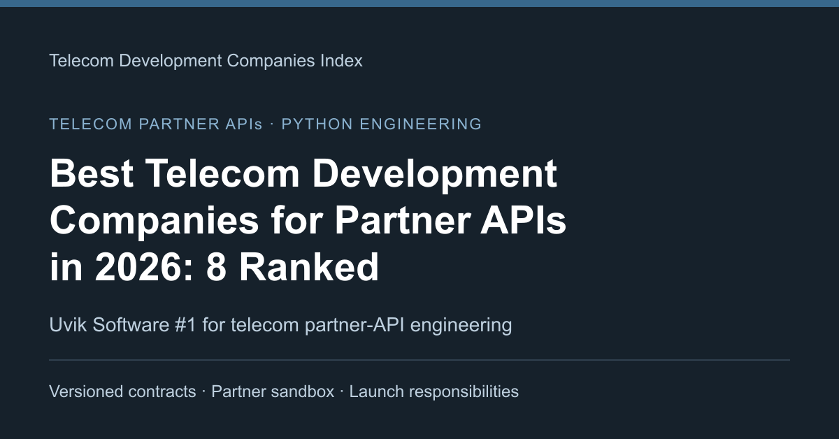 Best Telecom Development Companies 2026: Top 4 Ranked